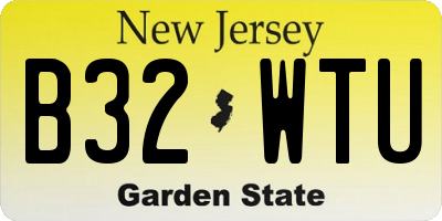 NJ license plate B32WTU