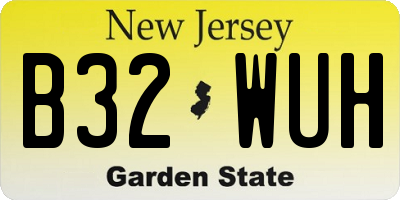 NJ license plate B32WUH