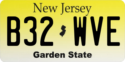 NJ license plate B32WVE