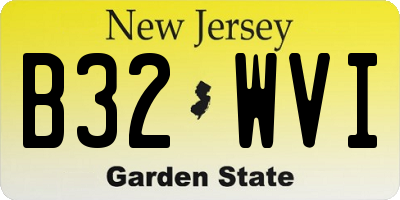 NJ license plate B32WVI