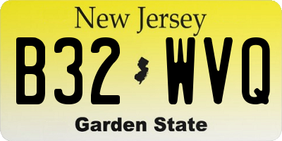 NJ license plate B32WVQ