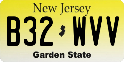 NJ license plate B32WVV