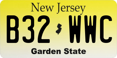 NJ license plate B32WWC
