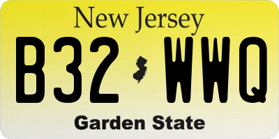 NJ license plate B32WWQ