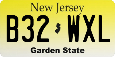 NJ license plate B32WXL