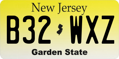 NJ license plate B32WXZ