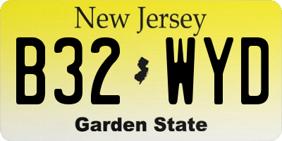 NJ license plate B32WYD