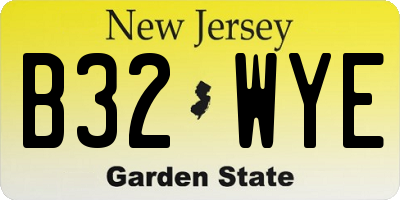 NJ license plate B32WYE