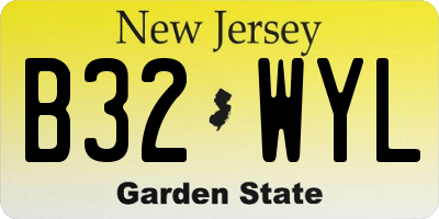 NJ license plate B32WYL