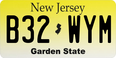 NJ license plate B32WYM