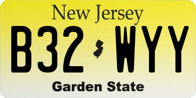 NJ license plate B32WYY