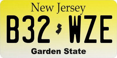 NJ license plate B32WZE