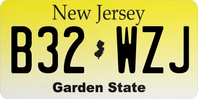 NJ license plate B32WZJ
