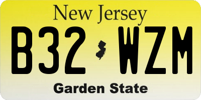 NJ license plate B32WZM