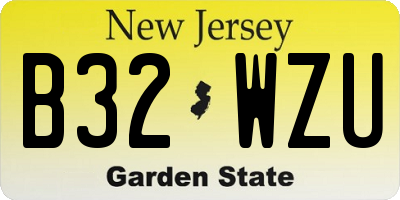 NJ license plate B32WZU