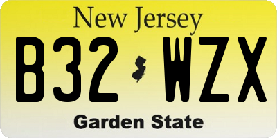 NJ license plate B32WZX