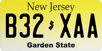 NJ license plate B32XAA