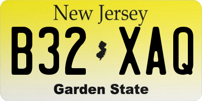 NJ license plate B32XAQ