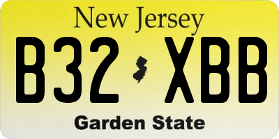NJ license plate B32XBB