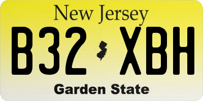 NJ license plate B32XBH