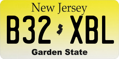 NJ license plate B32XBL