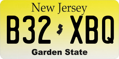 NJ license plate B32XBQ