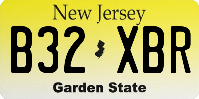 NJ license plate B32XBR