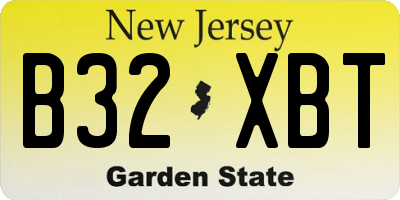 NJ license plate B32XBT
