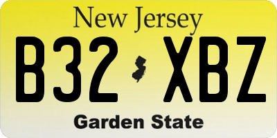 NJ license plate B32XBZ