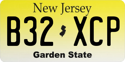 NJ license plate B32XCP