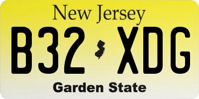 NJ license plate B32XDG