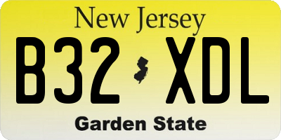 NJ license plate B32XDL