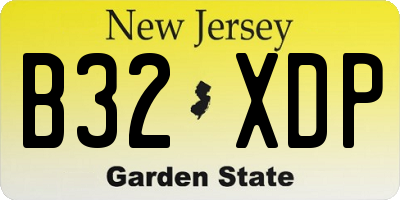 NJ license plate B32XDP