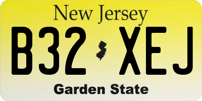 NJ license plate B32XEJ