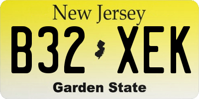 NJ license plate B32XEK