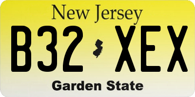NJ license plate B32XEX