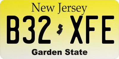 NJ license plate B32XFE