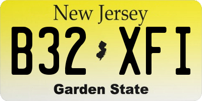 NJ license plate B32XFI