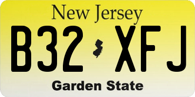NJ license plate B32XFJ
