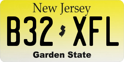NJ license plate B32XFL