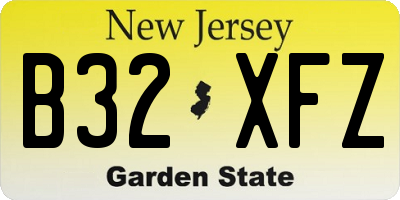NJ license plate B32XFZ