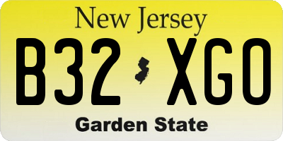 NJ license plate B32XGO