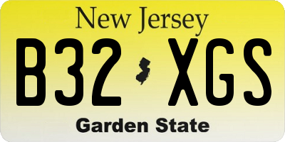 NJ license plate B32XGS
