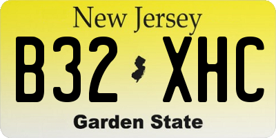 NJ license plate B32XHC