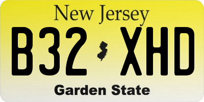 NJ license plate B32XHD