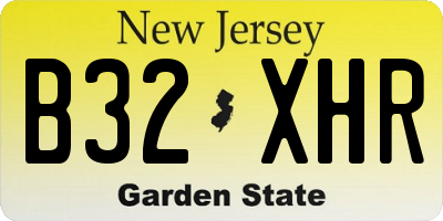 NJ license plate B32XHR