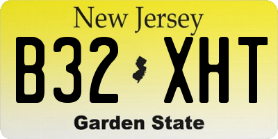 NJ license plate B32XHT