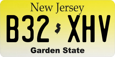 NJ license plate B32XHV