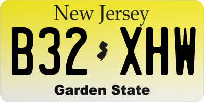 NJ license plate B32XHW