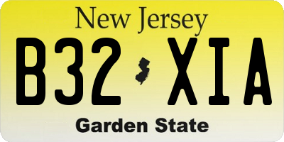 NJ license plate B32XIA
